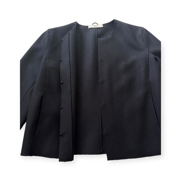 Prada Archival F/W 2005 Runway Black Wool Collarless Jacket IT44, Never Worn - Picture 9 of 16